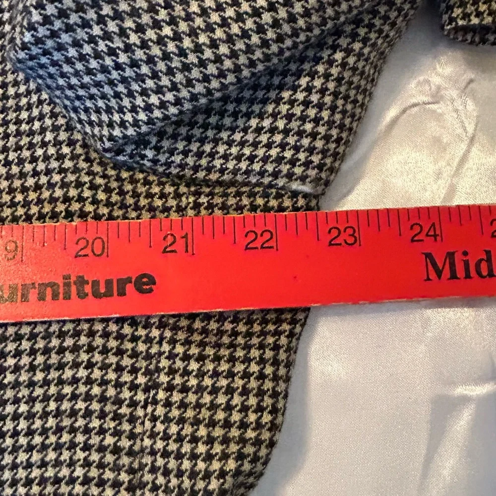 Stanley Blacker Tweed‎ Sport Coat Mens Size 44R Tan Black Houndstooth